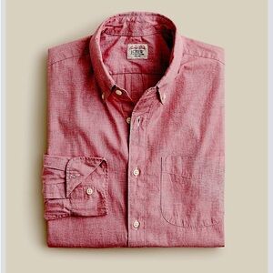 J. Crew Men's Casual Button Down Shirt in Red
